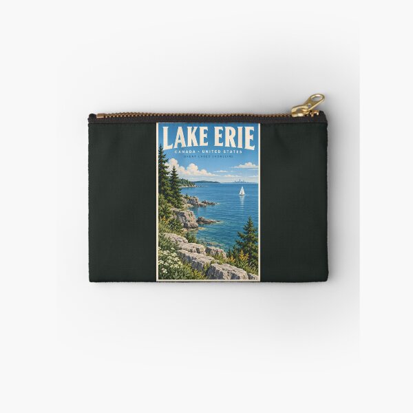 Item preview, Lake Erie Illustration Travel Art Vintage designed and sold by KrisSidDesigns.