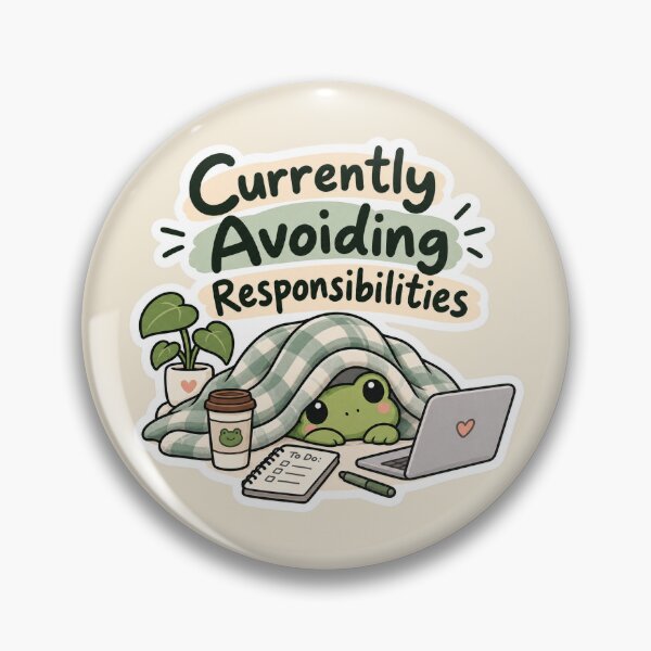 Item preview, Currently Avoiding Responsibilities – Funny Lazy Frog designed and sold by Sasas Design.