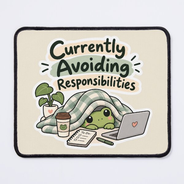 Item preview, Currently Avoiding Responsibilities – Funny Lazy Frog designed and sold by Sasas Design.