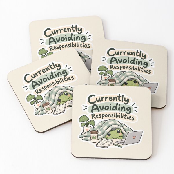 Item preview, Currently Avoiding Responsibilities – Funny Lazy Frog designed and sold by Sasas Design.