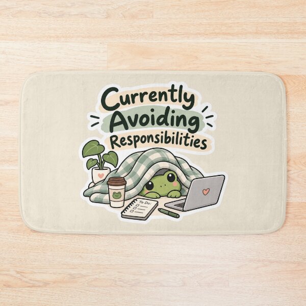 Item preview, Currently Avoiding Responsibilities – Funny Lazy Frog designed and sold by Sasas Design.