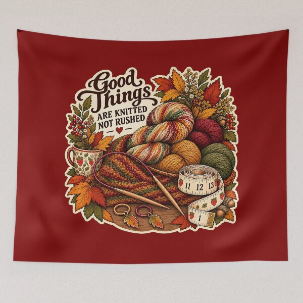Item preview, Autumn Knitting Retro Print by PanaluPrint designed and sold by PanaluPrint .