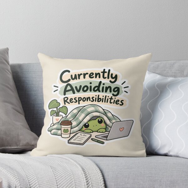 Item preview, Currently Avoiding Responsibilities – Funny Lazy Frog designed and sold by Sasas Design.