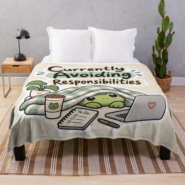 Item preview, Currently Avoiding Responsibilities – Funny Lazy Frog designed and sold by Sasas Design.
