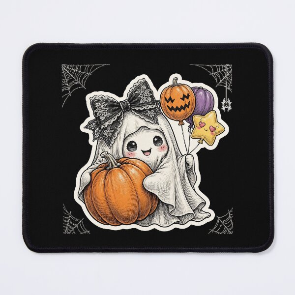 Item preview, Goth Coquette Ghost Pumpkin Balloons Halloween Kawaii designed and sold by HealingEraInk.