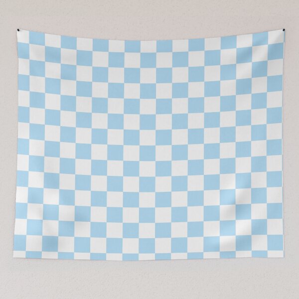 Item preview, White and Baby Blue Checkers Print All Over designed and sold by Feeling Artsy.