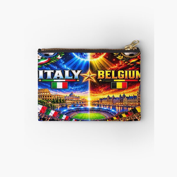 Item preview, Italy Belgium football match poster /cosmic neon football rival art  designed and sold by Nexus Space.