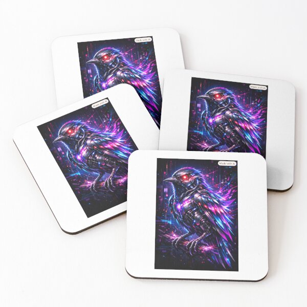 Item preview, Neon Cyberpunk Nightingale – Biomechanical Bird Mutation designed and sold by synthesisnft.
