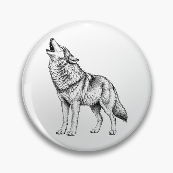 Artikelvorschau, Heulender Wolf – Vintage-Gravur – Wilder Geist & Wildnis entworfen und verkauft von Sasas Design.