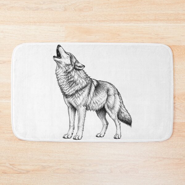 Item preview, Howling Wolf Vintage Engraving – Wild Spirit & Wilderness designed and sold by Sasas Design.