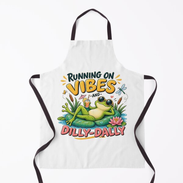 Item preview, Running on Vibes and Dilly-Dally – Funny Chill Frog designed and sold by Sasas Design.