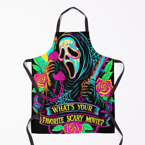 Item preview, What’s Your Favorite Scary Movie? – Retro Neon Horror Slasher T-Shirt designed and sold by JackDraws88.