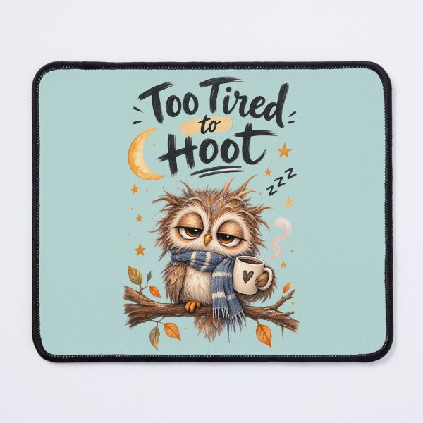 Item preview, Too Tired to Hoot – Funny Sleepy Owl designed and sold by Sasas Design.
