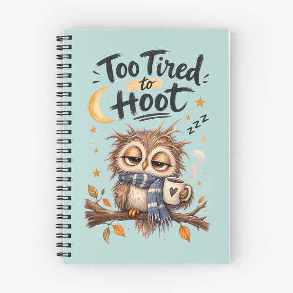 Item preview, Too Tired to Hoot – Funny Sleepy Owl designed and sold by Sasas Design.