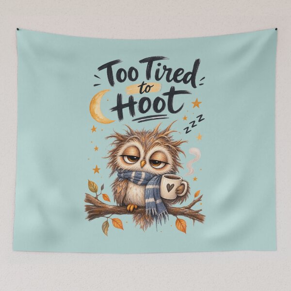 Item preview, Too Tired to Hoot – Funny Sleepy Owl designed and sold by Sasas Design.