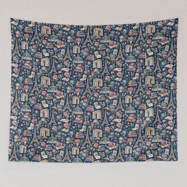 Item preview, Dark Parisian Night Watercolor Pattern designed and sold by NoExcusesTraveller .