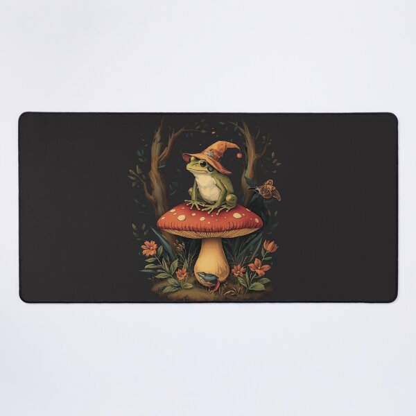 Item preview, Mystical Frog on Magic Mushroom - Vintage Botanical Illustration designed and sold by MargaretPolanco.