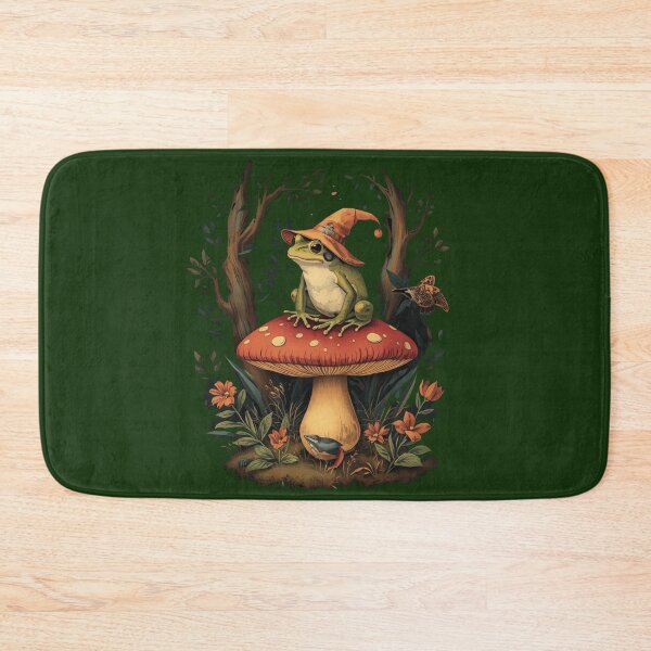 Item preview, Mystical Frog on Magic Mushroom - Vintage Botanical Illustration designed and sold by MargaretPolanco.
