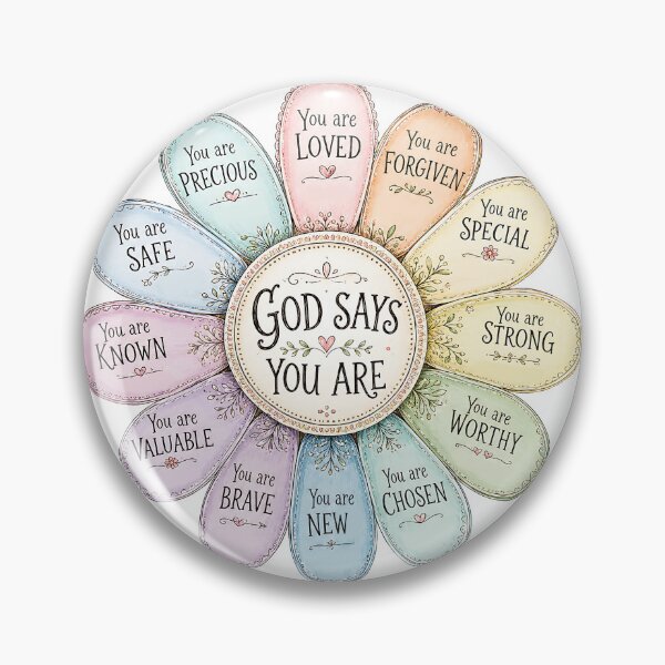 Item preview, God Says You Are | Christian Inspirational Flower | Faith Based Encouragement Design designed and sold by Uniquememorable.