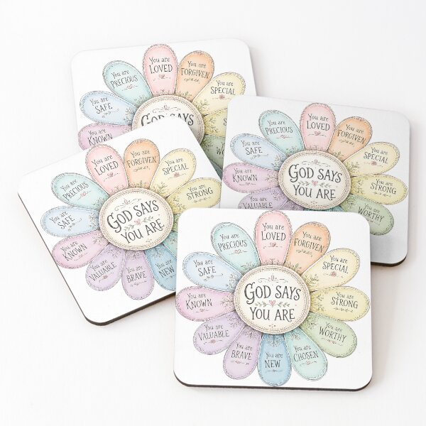 Item preview, God Says You Are | Christian Inspirational Flower | Faith Based Encouragement Design designed and sold by Uniquememorable.