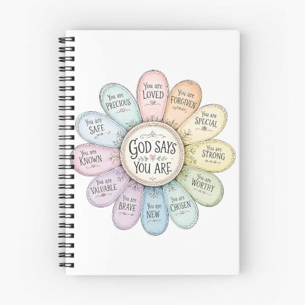Item preview, God Says You Are | Christian Inspirational Flower | Faith Based Encouragement Design designed and sold by Uniquememorable.