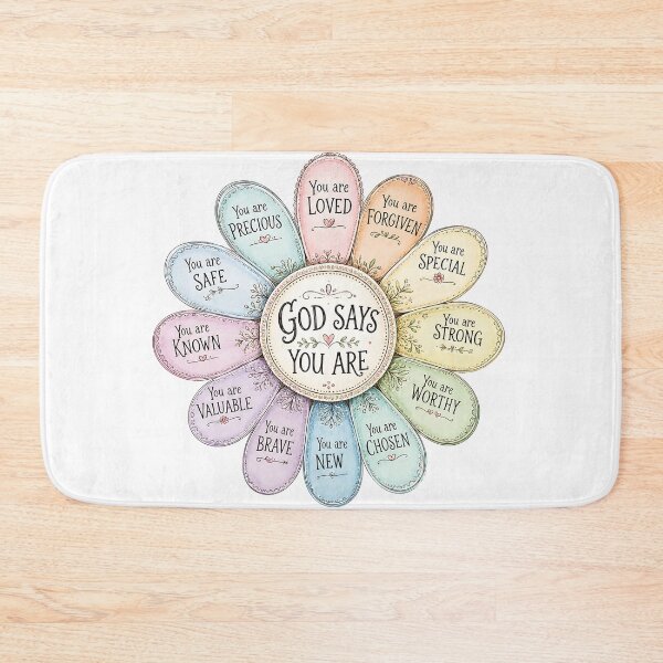Item preview, God Says You Are | Christian Inspirational Flower | Faith Based Encouragement Design designed and sold by Uniquememorable.