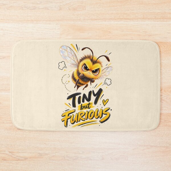 Item preview, Tiny but Furious Bee – Funny Angry Bumblebee designed and sold by Sasas Design.