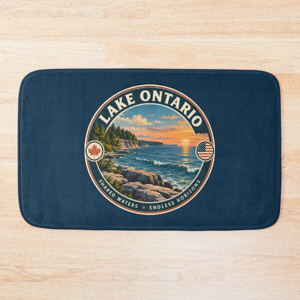 Item preview, Lake Ontario Illustration Travel Art Badge designed and sold by KrisSidDesigns.