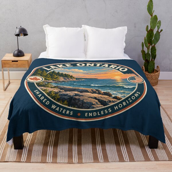 Item preview, Lake Ontario Illustration Travel Art Badge designed and sold by KrisSidDesigns.