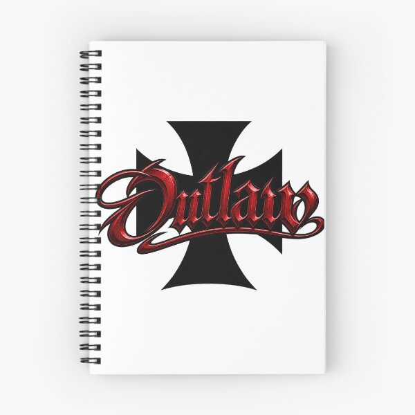 Item preview, Outlaw Iron Cross Biker Style - Metal Chrome Typo designed and sold by Legacy Apparel Co..