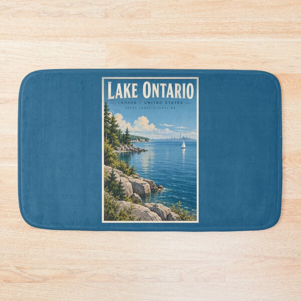 Item preview, Lake Ontario Illustration Travel Art Vintage designed and sold by KrisSidDesigns.