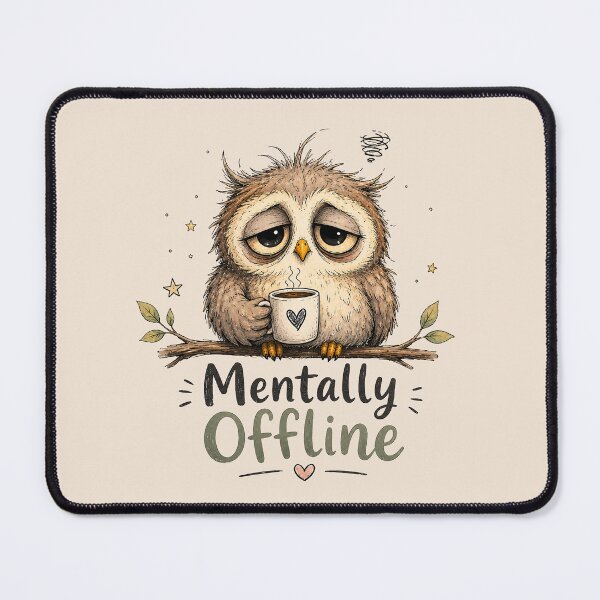 Item preview, Mentally Offline Owl designed and sold by Sasas Design.