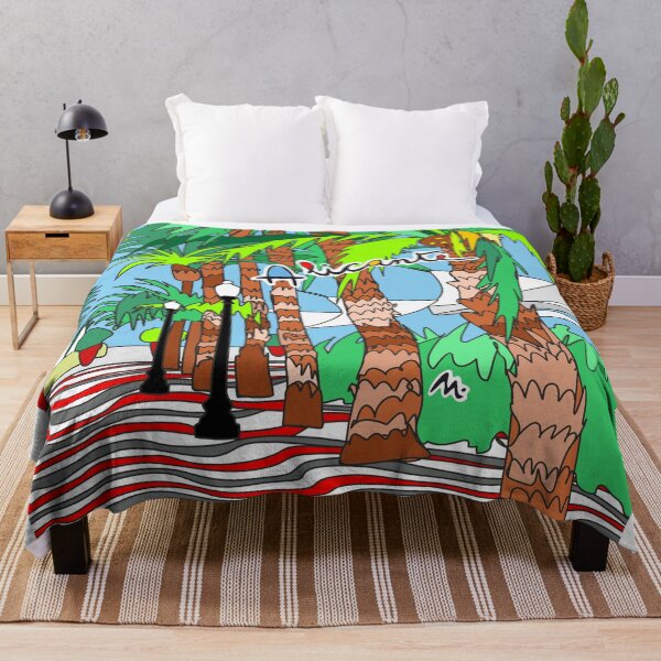 Item preview, Alicante esplanade with palm trees, illustration, souvenirs, travel mementos, visit to Alicante in color designed and sold by Miduart.