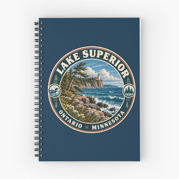 Item preview, Lake Superior Illustration Travel Art Badge designed and sold by KrisSidDesigns.