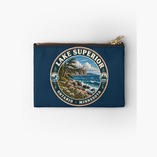 Item preview, Lake Superior Illustration Travel Art Badge designed and sold by KrisSidDesigns.