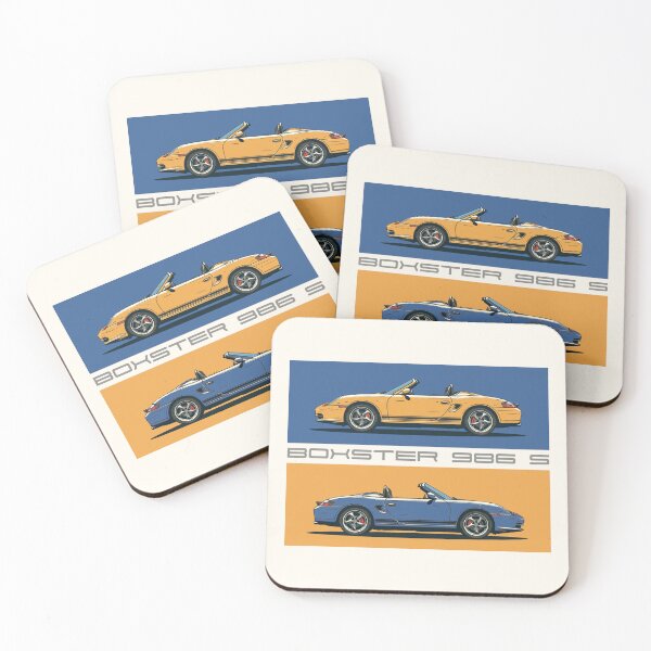 Item preview, 2 Porsche 986 Boxsters Blue and yellow illustration Essential  designed and sold by blackdogshop.