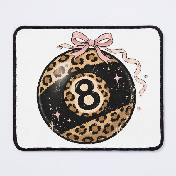 Item preview, Leopard 8 Ball Coquette Bow Pink designed and sold by mochiMooco.