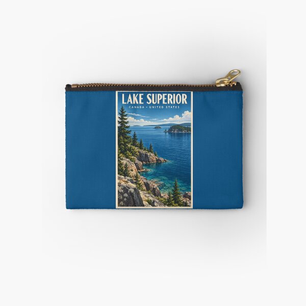 Item preview, Lake Superior Illustration Travel Art Vintage designed and sold by KrisSidDesigns.