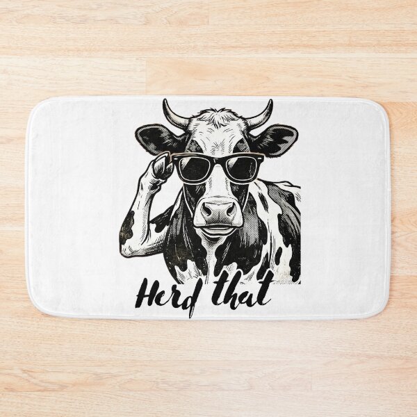 Item preview, Funny Cool Cow Wearing Sunglasses Herd That Farmer Pun designed and sold by w66aboo.