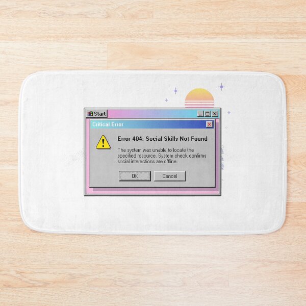 Item preview, Y2K Aesthetic Computer Error 404 Social Skills Not Found Introvert Humor designed and sold by WorldShop17.