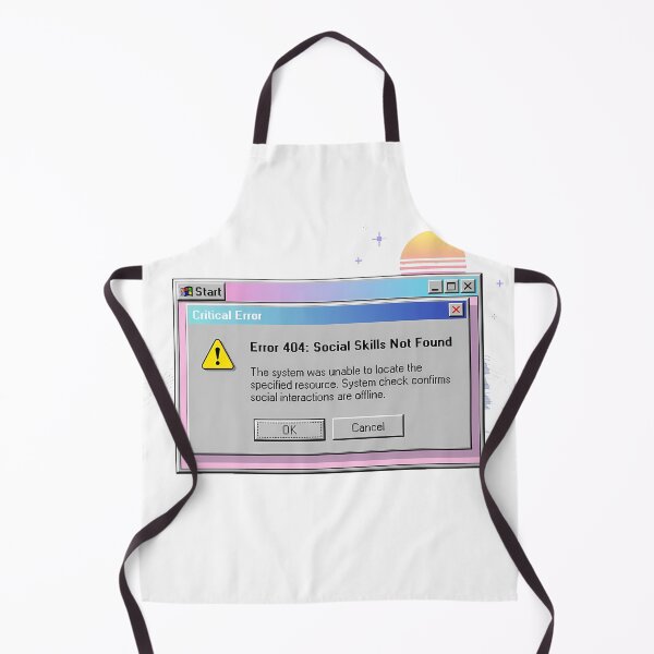 Item preview, Y2K Aesthetic Computer Error 404 Social Skills Not Found Introvert Humor designed and sold by WorldShop17.