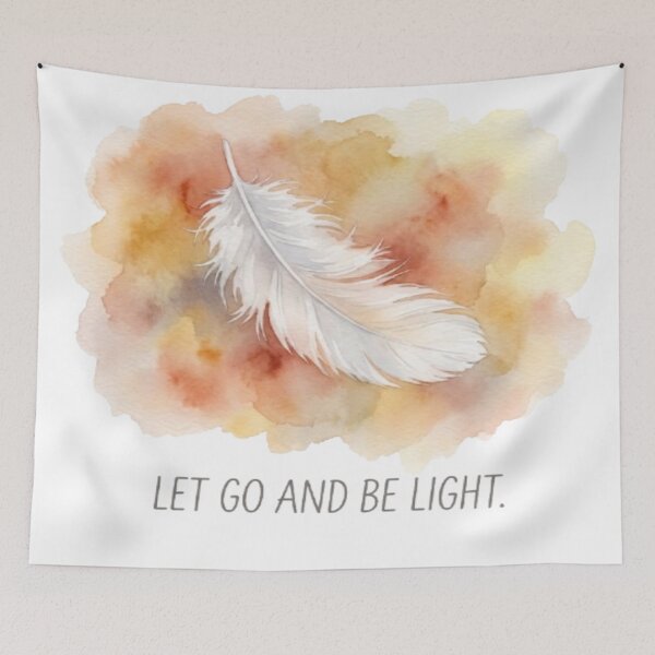 Item preview, Let Go and Be Light – Feather Mindfulness Art designed and sold by Cristhian Almanza.