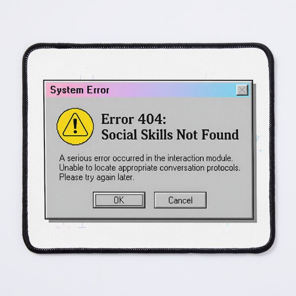 Item preview, V2 of Y2K Aesthetic Computer Error 404 Social Skills Not Found Introvert Humor designed and sold by WorldShop17.