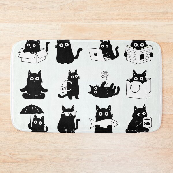 Item preview, Cute Black Cats Vector Illustration – Sweet Adorable Kitten Artwork for Cat Lovers designed and sold by DibujandoPorfa.