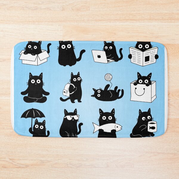 Item preview, Cute Black Kitten Vector Art – Adorable Cartoon Cat Illustration for Animal Lovers designed and sold by DibujandoPorfa.