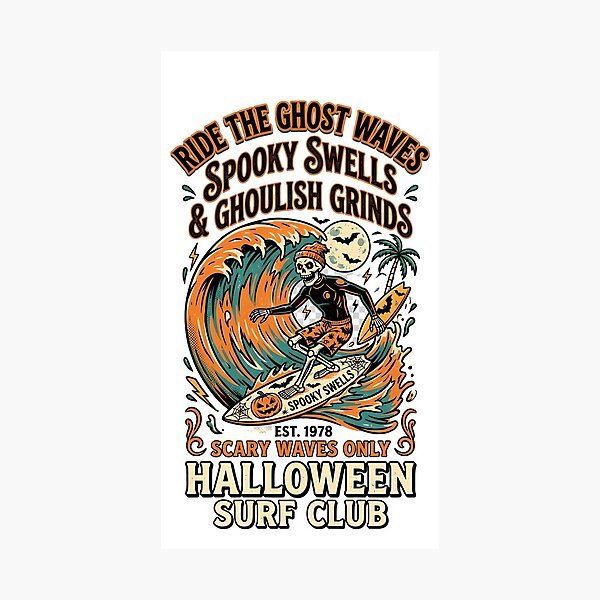 Item preview, Ride the ghost waves - Spooky swells & ghoulish grinds - Halloween for surfers designed and sold by ParadoxParadox.