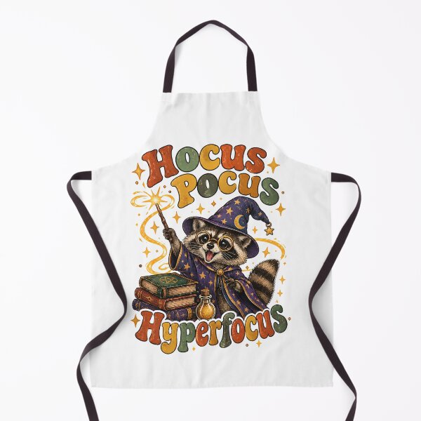 Item preview, Hocus Pocus Hyperfocus - Cute Wizard Raccoon Halloween Funny Magic Funny ADHD Neurodivergent Quote designed and sold by Neurospicy Trolls.