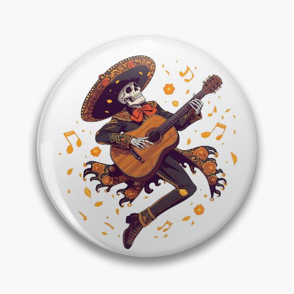 Item preview, Mariachi Skeleton Playing Guitar Dia de Muertos Calavera designed and sold by VibranPalette.
