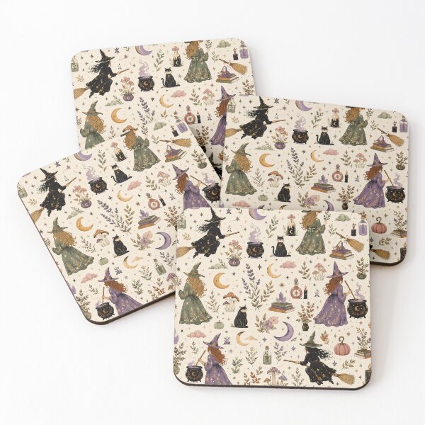 Item preview, Whimsical witch halloween pattern designed and sold by Sandy Beach Decor.