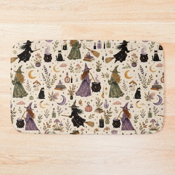 Item preview, Whimsical witch halloween pattern designed and sold by Sandy Beach Decor.